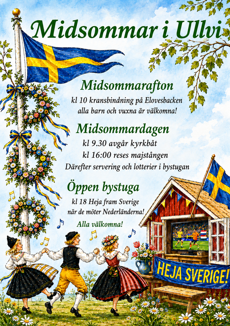 Välkommen att fira midsommar i Ullvi!