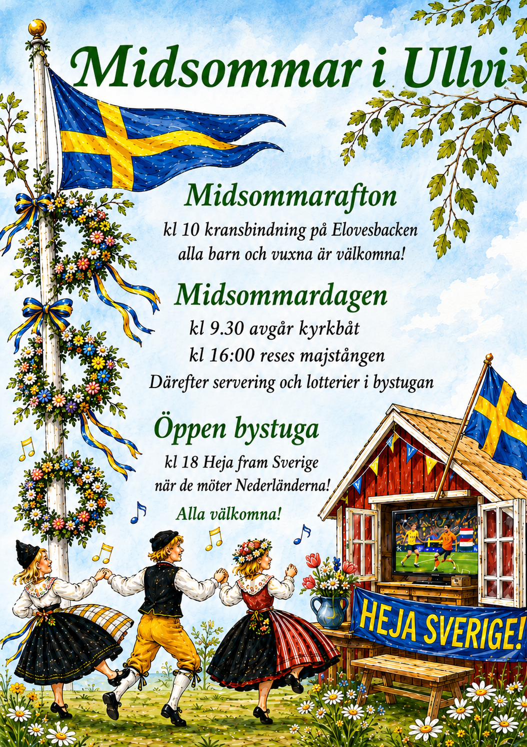 Välkommen att fira midsommar i Ullvi!